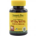 Vitamina D3 con K2, 90 cápsulas NATURES PLUS