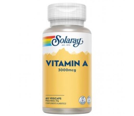 Vitamina A 3000mcg. Retinil palmitato 60 cápsulas SOLARAY