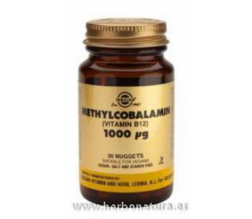 Vitamina B12 Metilcobalamina 1000 μg 30 Comprimidos Masticables SOLGAR