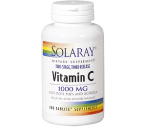 Vitamina C 1000mg 30 comprimidos Acción retardada SOLARAY