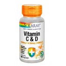 Vitamina C con D3, 1000mg de C y 2000UI de D3, 60 cápsulas SOLARAY en Herbonatura.es