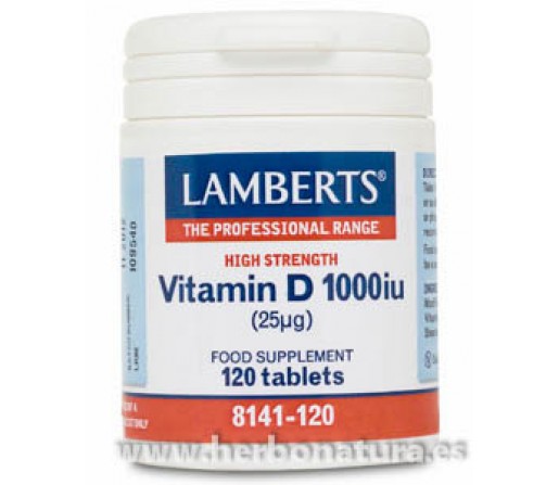 Vitamina D 3 Apta para vegetarianos 1000UI. 120 comprimidos LAMBERTS