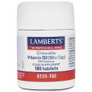 Vitamina D3 Masticable sabor Grosella 280UI. 180 comprimidos LAMBERTS en Herbonatura.es