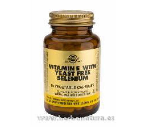 Vitamina E con Selenio sin Levadura 50 Cápsulas vegetales SOLGAR