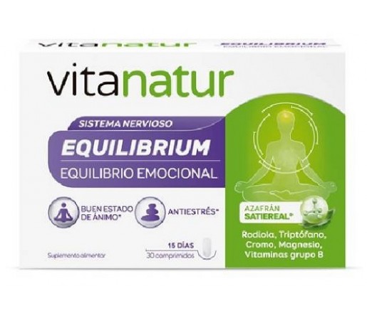 Vitanatur Equilibrium (Azafrán, rodiola, triptófano y cromo) 30 comprimidos DIAFARM