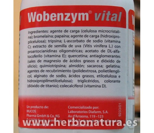 Wobenzym vital (Terapia enzimática sistémica) 200 comprimidos DIAFARM
