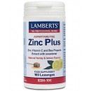 Zinc Plus Citrato de Zinc, Propóleo, Riboflavina y Vitamina C 100 comprimidos LAMBERTS en Herbonatura.es